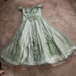 Exquisite Floral Embroidered Evening Gown